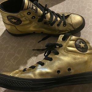 Converse Chuck Taylor Mylar Metallic Gold And Black High Top